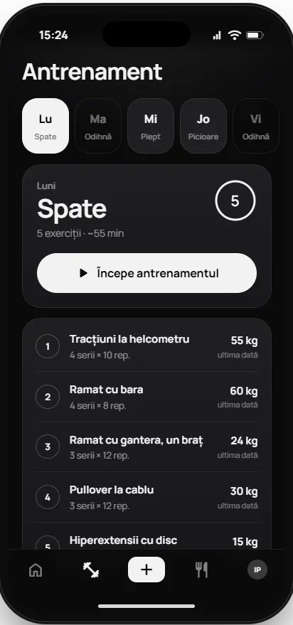 Cursantul: Antrenament